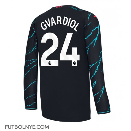 Camiseta Manchester City Josko Gvardiol #24 Tercera Equipación 2023-24 manga larga